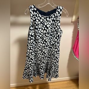 Banana Republic Blue Animal Print Dress Size 10